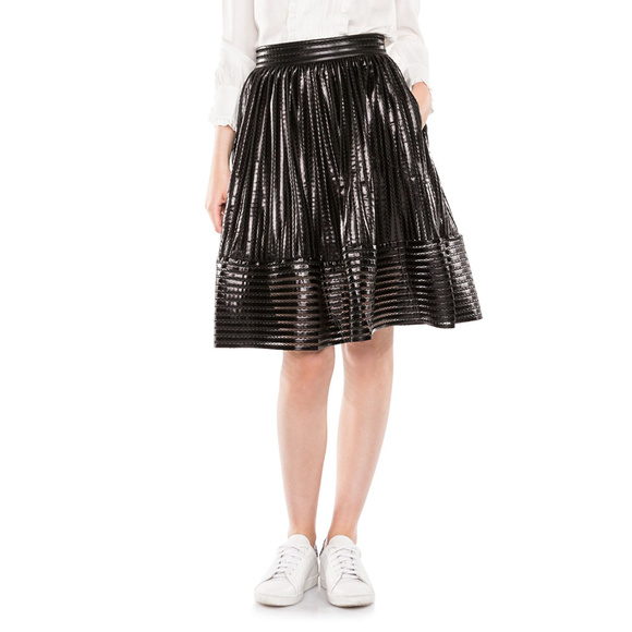 Maje Dresses & Skirts - Maje James Mesh-stripe Flared Skirt
